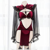 Punk Gothic Lace Lingerie Maid Temptation Evil Demon Open Crotch Dress