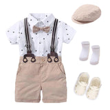 Baby Boys Gentleman Outfit Striped Suit Set With 7 Pieces