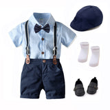 Baby Boys Gentleman Outfit Striped Suit Set With 7 Pieces