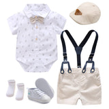 Baby Boys Gentleman Outfit Striped Suit Set With 7 Pieces