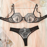 Women's Flower Pop Bra And Pantie Set