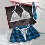 4 PCs Sexy School Uniform Exotic Apparel Sensual Lingerie