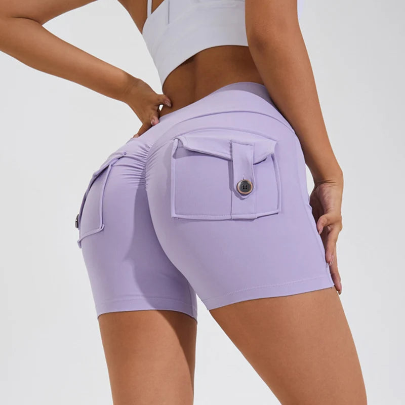 High-Quality Push-Up Sports Shorts – Women's High-Waist Gym & Cycling Leggings