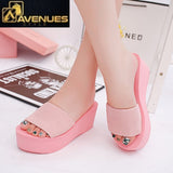 Women Beach Elastic Fabric Slippers