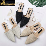 Woman Mules Pointed Toe Half Slippers