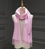 solid color Unisex tassel long scarf