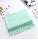 solid color Unisex tassel long scarf