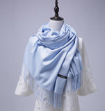 solid color Unisex tassel long scarf