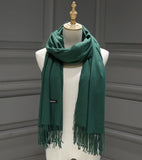 solid color Unisex tassel long scarf