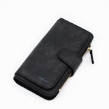 Leather Zipper Long Women Purse