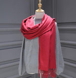 solid color Unisex tassel long scarf