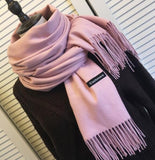 solid color Unisex tassel long scarf