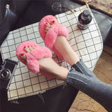 Women Faux Fur Warm Home Winter Slippers