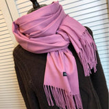 solid color Unisex tassel long scarf