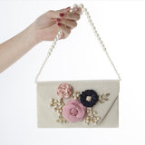 Handmade Floral Clutch Chain Purse