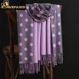 Dot Pattern Long Tassels Women Scarves