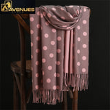 Dot Pattern Long Tassels Women Scarves