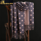 Dot Pattern Long Tassels Women Scarves