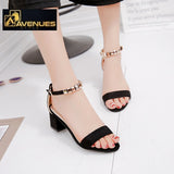 Women High Heels Flock Pointed Sandals