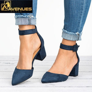 Women Ankle Strap Low Heels Sandals