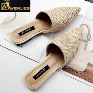 Woman Mules Pointed Toe Half Slippers