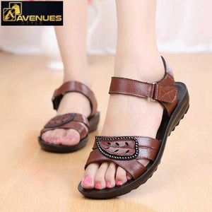 Women Leather Hook-Loop Sandals