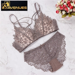 Women Sexy V-Neck Bra Set