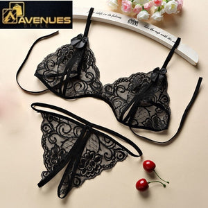 Women Lace Strappy Sexy Lingerie Set