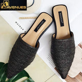 Woman Mules Pointed Toe Half Slippers