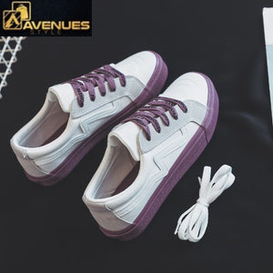 Mixed Colors Lace Up Female Fashion Sneakers