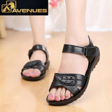 Women Leather Hook-Loop Sandals