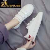 PU Leather Heart Women Casual Shoes