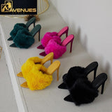 Candy Color Luxury Rabbit Fur Slippers