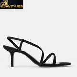 Vintage Square Toe Heel Sandals