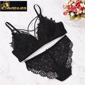 Women Sexy V-Neck Bra Set