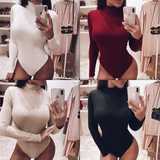 Women Slim Fit Long Sleeve Bodysuit