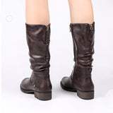 Winter Mid-calf Women PU Leather Boots