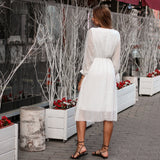 Female Long A-line White Dress