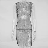 Women Crystal Diamond Bodycon Dress