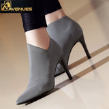 Woman High Heels Leather Ankle Boots