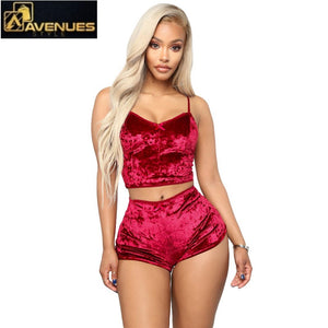 Sexy Body-con Sleeveless Tops Short Set