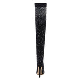 Runway Crystal Stretch Fabric Sock Boots