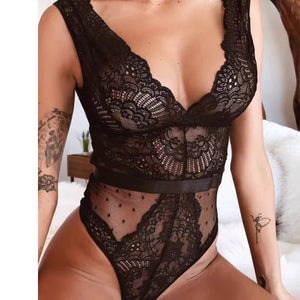 Women Deep V Neck Sexy Bodysuit Female Body