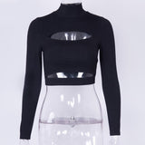 Women Cut Out Sexy Crop Top