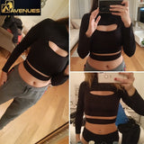 Women Cut Out Sexy Crop Top