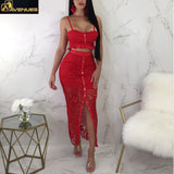 Hollow Out Sexy Two Piece Maxi Long Dress