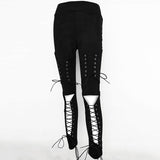 LACE UP SUEDE LEATHER PANTS