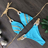 Women Sexy Halter Swimwear 2-Pieces Padded Bikini