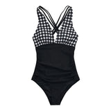 Sexy Leopard V-Neck Swimsuit Crisscross Back Monokini