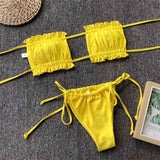 Sexy Bandeau Swimsuit Women Two-pieces Bikini Set